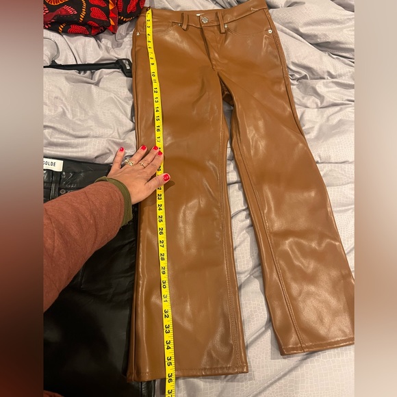 Good American Better Than Leather Faux Good Icon Pants Burnt Caramel 6 / 28 - Picture 7 of 11